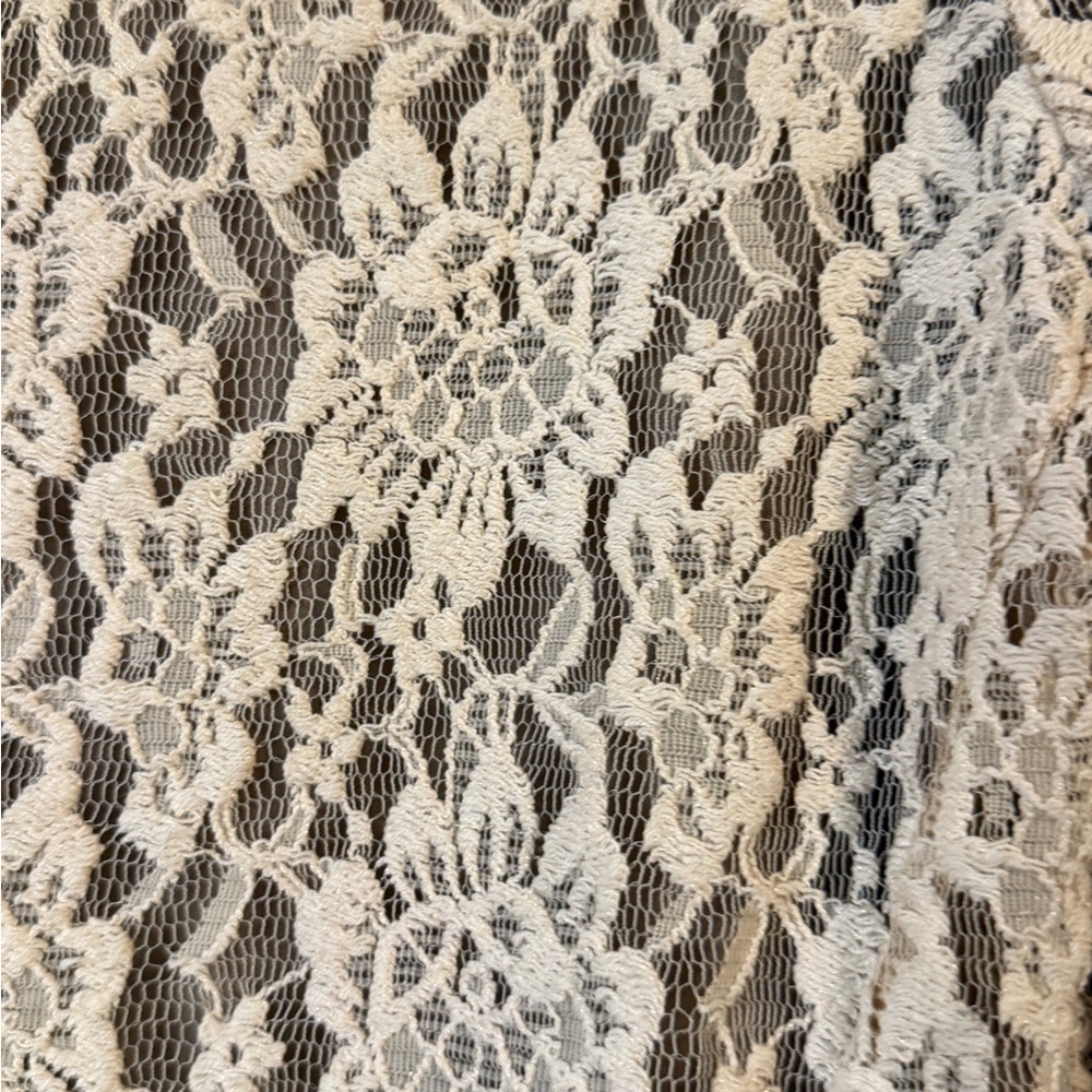 Ivory / Cream Lace Zip-Front Jacket | Y2K Romantic Boho Festival - Picture 6 of 12
